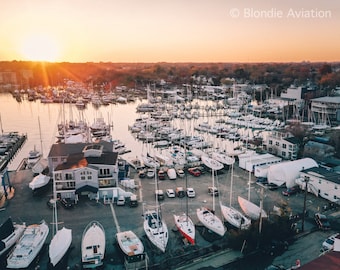 Sunset over Eastport Yacht Club, Eastport Maryland