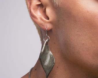 Diamond Twist Handmade Ceramic Earrings | Stone | Porcelain Earrings, Statement Jewelry