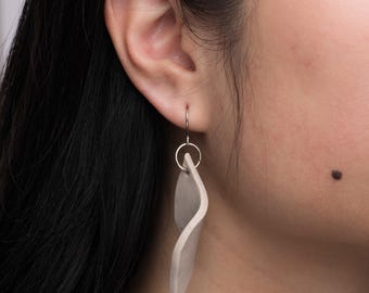 Diamond Twist Handmade Ceramic Earrings | Dove | Porcelain Earrings, Statement Jewelry