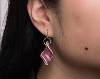 Mini Diamond Porcelain Dangle Earrings | Sugarplum | Lightweight Handmade Jewelry, Porcelain earrings, elegant jewelry