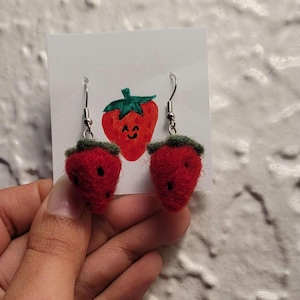 Needle Felted Fruit Earrings