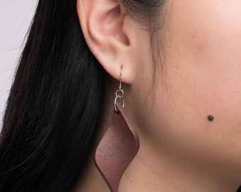 Diamond Twist Handmade Ceramic Earrings | Cocoa Berry | Porcelain Earrings, Statement Jewelry
