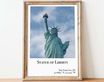 Vintage New York Statue of Liberty Poster Statue of Liberty Travel Art ...