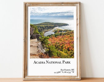 Acadia National Park poster | acadia print acadia national park poster maine poster maine acadia poster