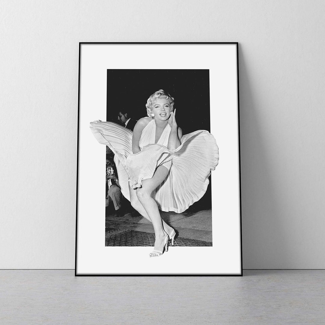 Marilyn Monroe Poster Marilyn Monroe Print Black and White Photo Poster ...