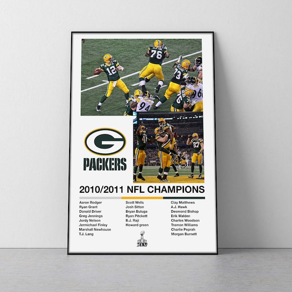 Green Bay Packers NFL 2011 Superbowl XLV poster | green bay packers superbowl 2011 poster superbowl XLV poster aaron rodgers packers poster