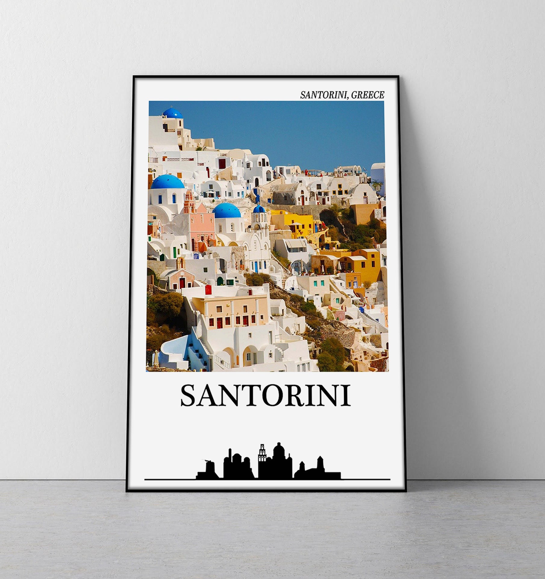 Santori Greece Art Poster Size A3 Seaside Landscape Poster Gift #15543 A3 