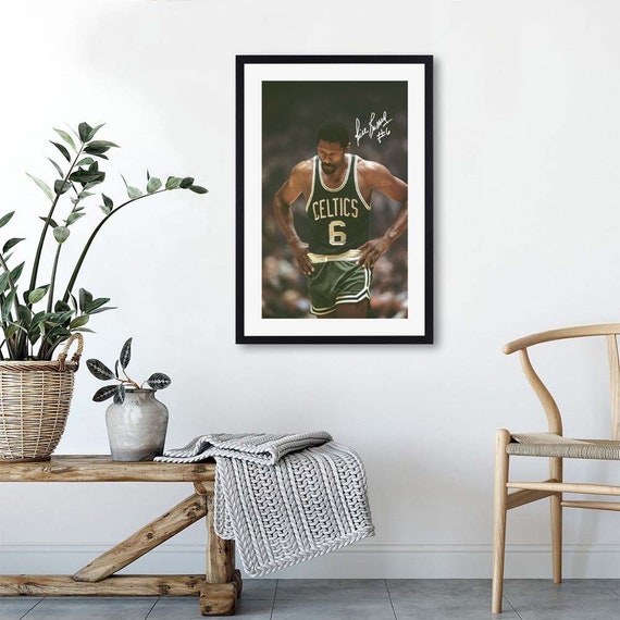 Bill Russell Boston Celtics Poster Canvas Frame Kids Wall 