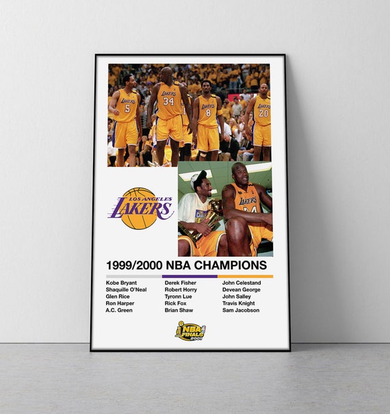 Poster de los Campeones de la NBA lakers 2000 los angelas lakers cartel del campeonato de la NBA 2000 shaquille oneal lakers shaq kobe bryant poster Etsy Mexico