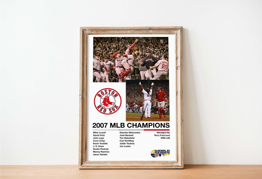 Boston Red Sox 2007 World Series Poster Red Sox Mlb Championship Print ...