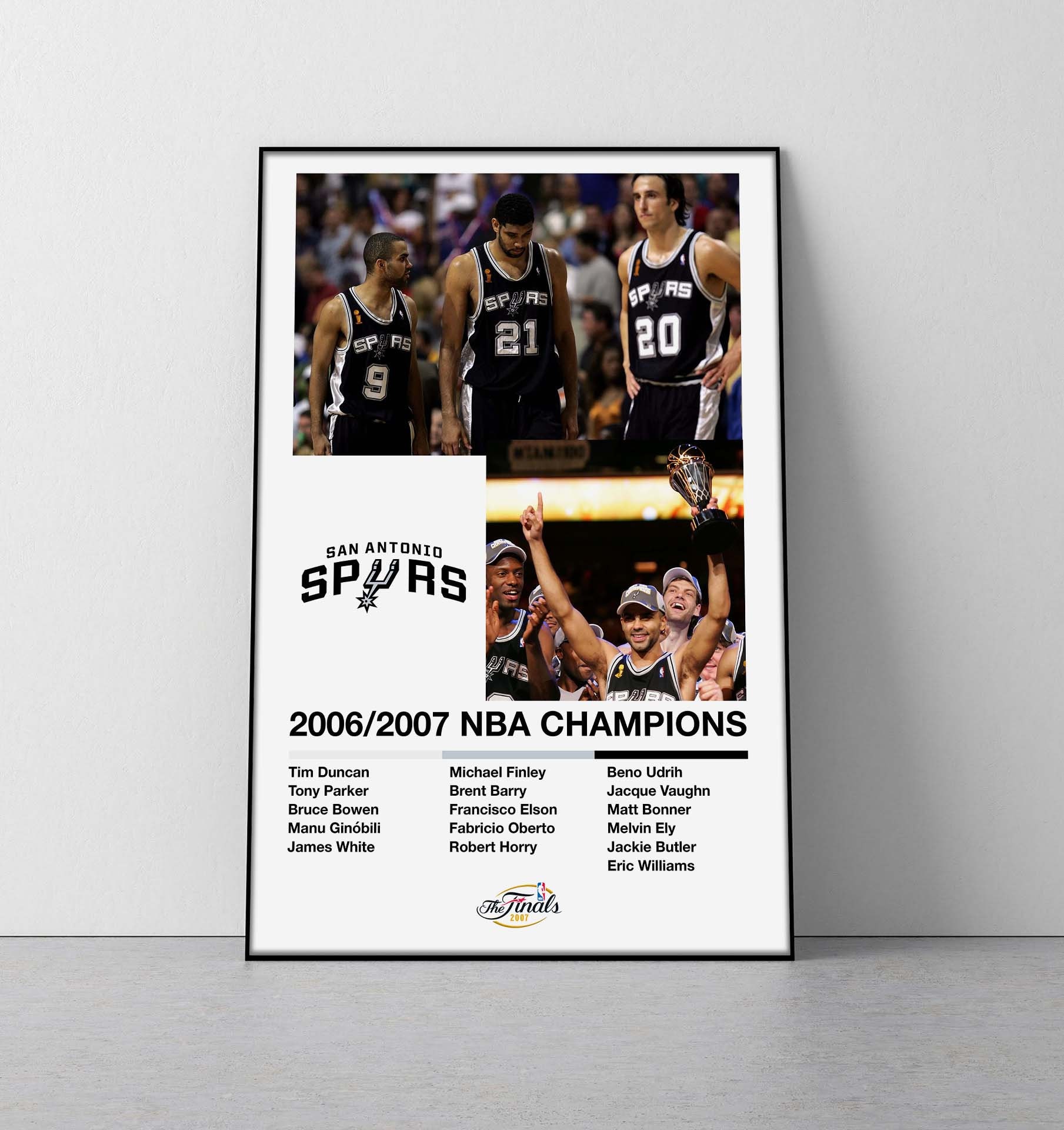 TIM DUNCAN San Antonio SPURS Adidas 2005 NBA FINALS Throwback