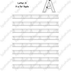 Alphabet Tracing & Coloring Worksheets A-Z: Preschool, Kindergarten (PDF)