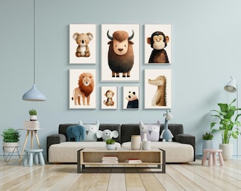 animal set safari zoo kids painting