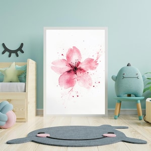Pink Cherry Blossom Watercolor Print: Japanese Floral Art (Digital Download)