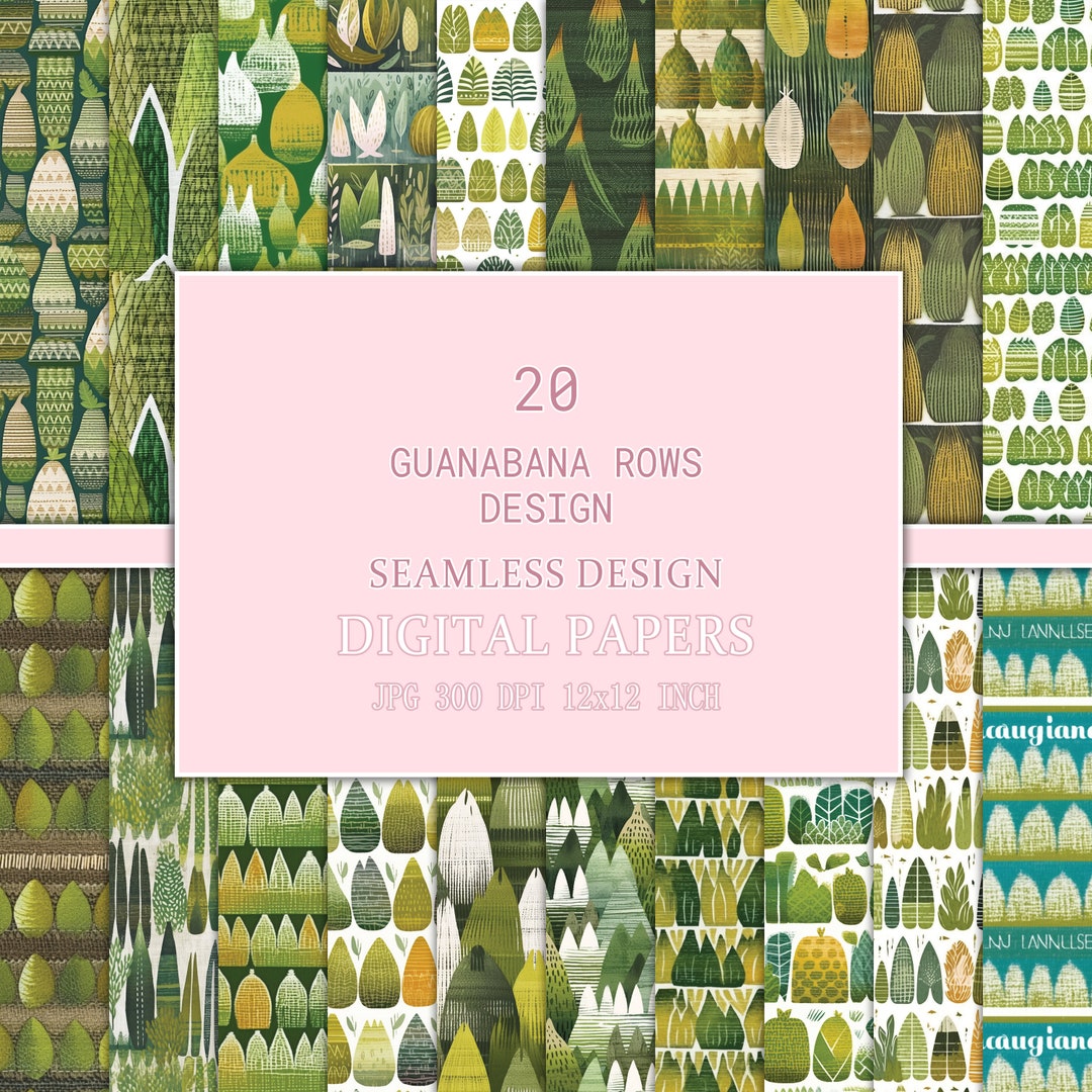 Guanabana Rows Design Seamless Patterns - Etsy