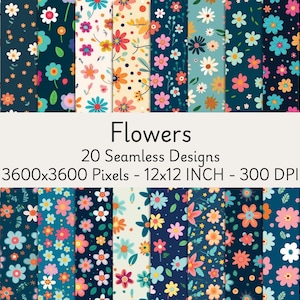 Cherry Blossom Seamless Patterns: Floral Digital Paper (Digital Download)