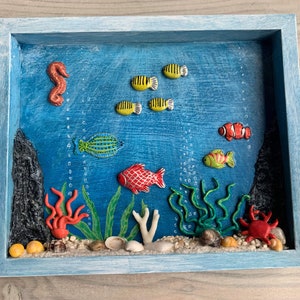 Images 3D, cadeau, monde sous-marin, décoration murale, poisson, image