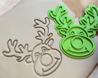 Moose Christmas Pottery Stamp ; Type: 1-32-12