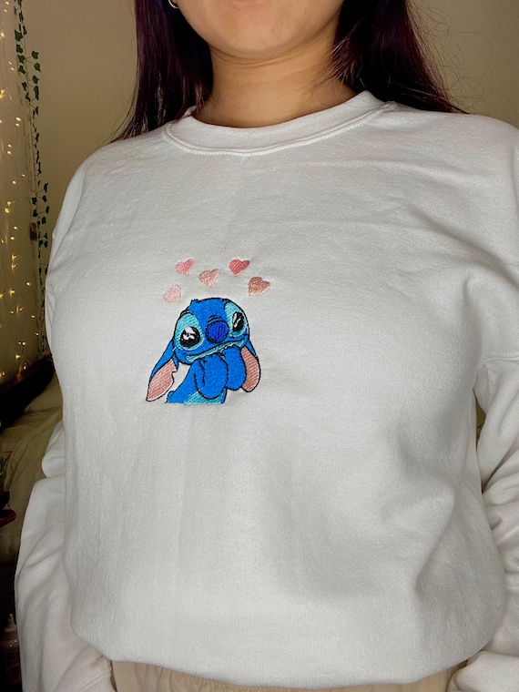 Disney Stitch Embroidered Sweatshirt - Medium