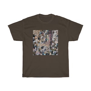 square collage and paint art T-shirt / multiple colors & sizes available / printed on Gildan Heavy Cotton