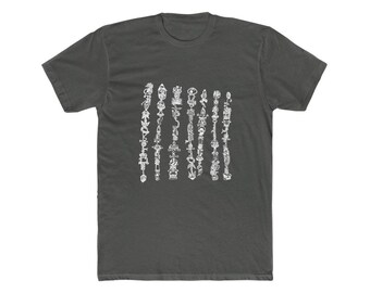 symbol chains line art T-shirt, from Phalanx album cover / white on various colors, multiple sizes / printed on Next Level Cotton Crew