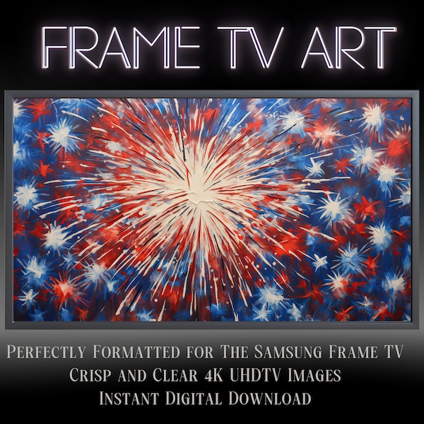 Samsung The Frame TV Art 4K | 4th of July Art | Instant Digital Download | Frame Art Patriotic | Digital Tv Set Art | Smart TV Art