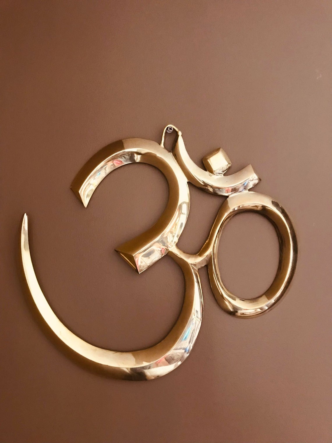 Om Symbol Wall Hanging brass/om Symbol Wall Decor/brass Om Etsy
