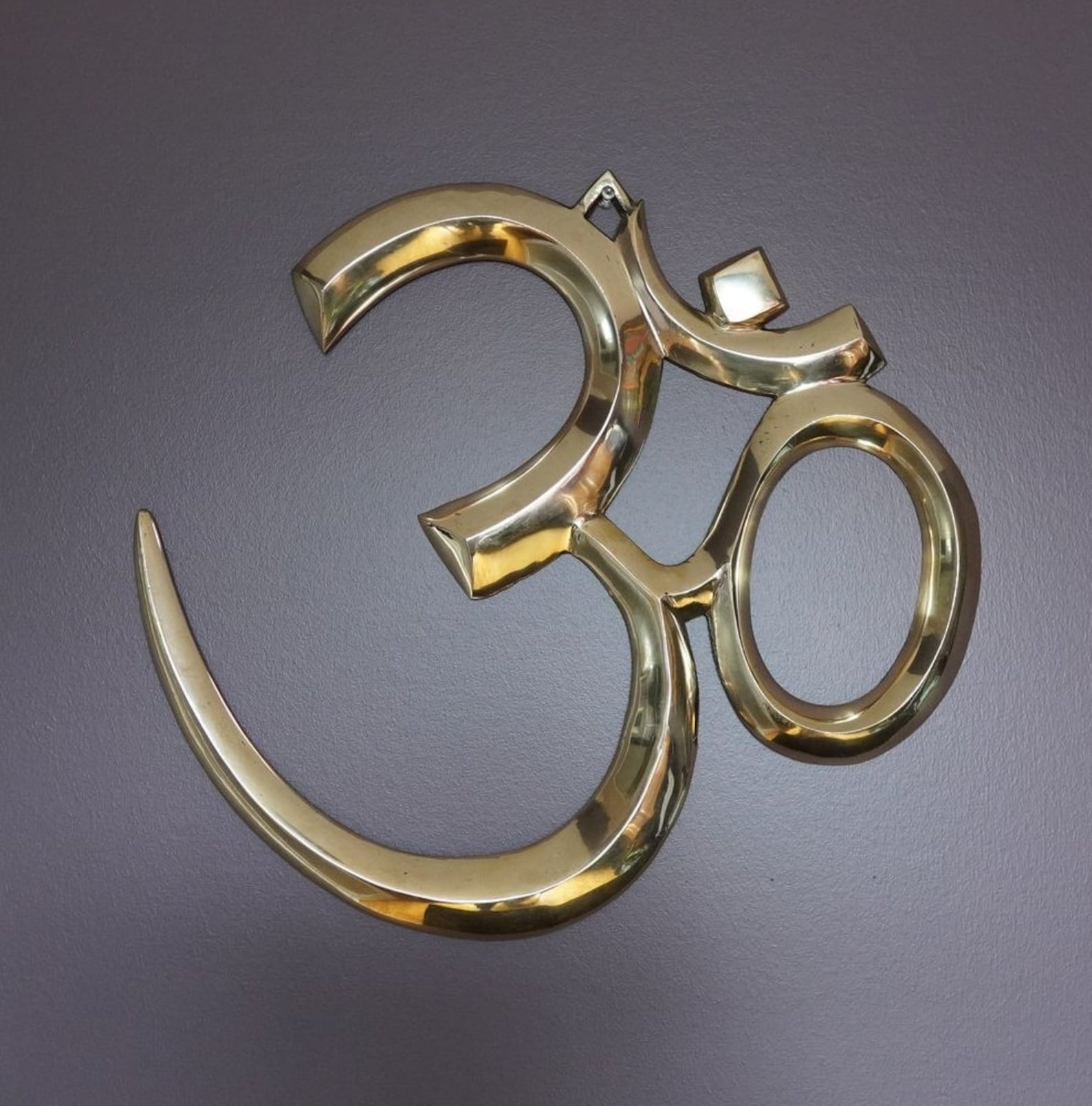 Om Symbol Wall Hanging brass/om Symbol Wall Decor/brass Om Etsy