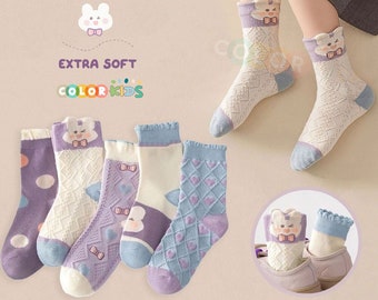 5 Pairs Rabbit Patterned Children's Socks Set
