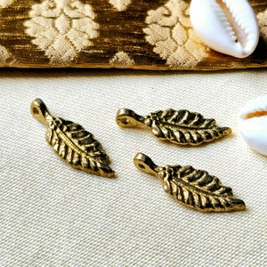 Leaf Brass charms, Z130, Brass charms, Raw Charms, charms, Charms for macrame and jewelry making, 25*9mm, Micro macrame making