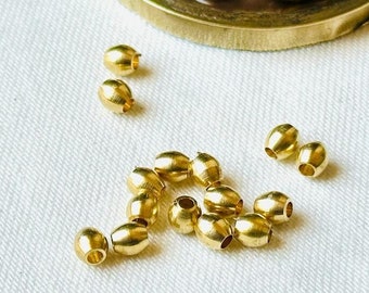 4MM Oval Brass beads, Oval brass beads, Metal beads oval shape for jewelry and Micro macrame making, Macrame making. Micro making. A109