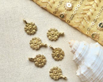 Traditional Brass Charms with Loop – Ideal for Handmade Macrame Jewelry, Dreamcatchers, and Boho Craft Supplies, Brass charms Z194