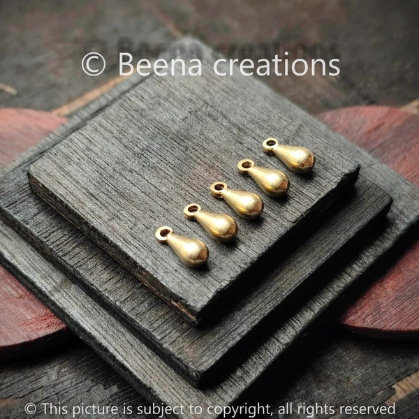 Drop Brass charms, Brass charms, Raw Charms, Charms for macrame and jewelry making, 12*5mm, Z15