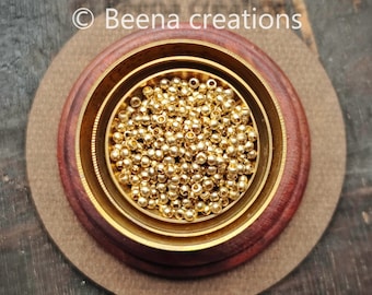 1MM Round Brass beads, Silverfilled Round beads, Metal beads round shape for jewelry and Micro macrame making.