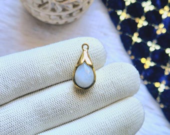 Beautiful Moonstone Stone Brass Charm pendent, Brass Charms, Brass Charms for macrame,Brass Charms for Macrame and Jewelry Making SC53