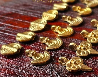 Set of 3 models, 18 pcs of Raw brass charms , Brass charms for jewelry and macrame making , G2