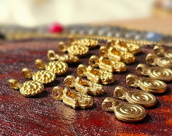 Set of 3 models, 18 pcs of Raw brass charms , Brass charms for jewelry and macrame making , G9