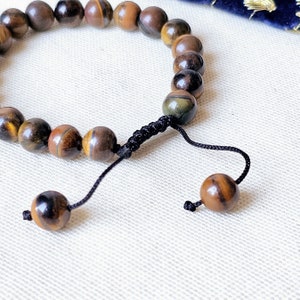 8mm Tiger Eye Bracelet, Mens Tigers Eye, Stone, Good Luck, Prosperity, Wealth, Success, Confidence, Creativity, Gift for Men