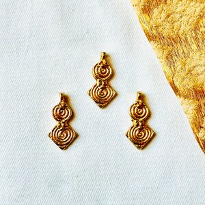 Tribal charms, Z144, Brass charms, Raw Charms, charms, Charms for macrame and jewelry making, Micro macrame making