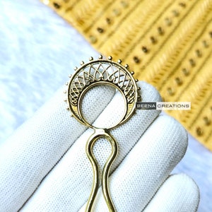 Tribal texture Hair Stick - Unique Brass Hair Fork - Hair Accessories | Bridal Hair Piece | Circle Hair Pin | Brass Metal Hair Fork | HS14