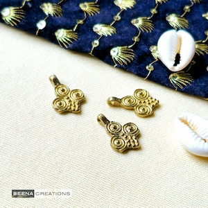 Tribal charms, Z138, Brass charms, Raw Charms, charms, Charms for macrame and jewelry making, 20*13mm, Micro macrame making