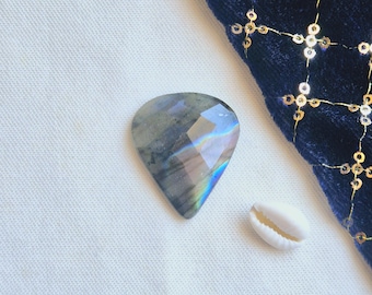 Beautiful Labradorite Cut stone, Cut Cabochon Labradorite, Stones for macrame, Labradorite stone for jewelry and macrame making SN49.8