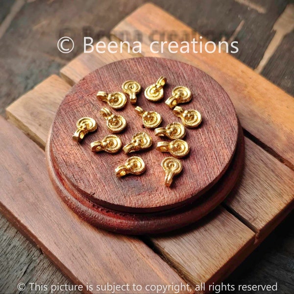 Beautiful Small round Brass charms, Brass charms, Raw Charms, Silverfilled charms, Z36, Charms for macrame and jewelry making, 10*7mm