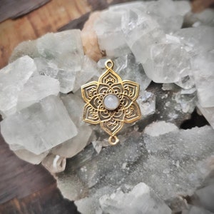 Stone Brass Charm, Brass Charms, Stone charms, Brass Charms for macrame, Macrame macking, Brass Charms for Macrame and Jewelry Making SP12