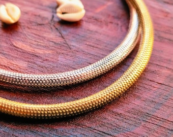 Tribal Brass chokers, brass and silverfilled, Macrame making, choker for macrame, Brass choker for jewelry and macrame making.