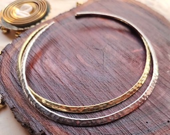 Tribal Brass chokers, brass and silverfilled, Macrame making, choker for macrame, Brass choker for jewelry and macrame making.