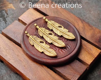 Ethnic Brass charms, Brass charms, Raw Charms, Charms for macrame and jewelry making, 46*13mm, Z105