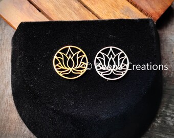 Lotus Brass Charm pendent, Brass Charms, Silver filled Charms, Brass Charms for macrame,Brass Charms for Macrame and Jewelry Making, AAT45
