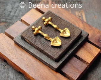 Ethnic Brass charms, Brass charms, Raw Charms, Charms for macrame and jewelry making, 40*14m, Z113