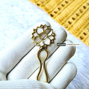 Flower Hair Stick - Unique Brass Hair Fork - Hair Accessories | Bridal Hair Piece | Circle Brass Hair Pin | Brass Metal Hair Fork HS3